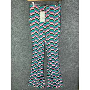 NEW Zara Multicolor Flat Front High Rise Hippie Pants Women's Size M